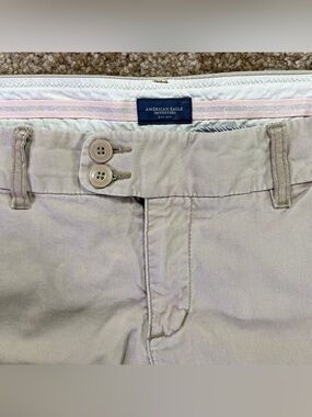 American Eagle Outfitters Women's 14 X-Long Khaki Beige Pants Stretch To Ankle
